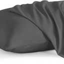 Pillowcase 12 x 16 Inch, Egyptian Cotton Set of 2 Pillowcase Zipper Closure 600 Thread Count Count - Travel 12x16 Zipper, Dark Grey Solid