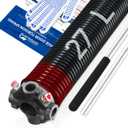 Left Hand Wind（Black Cone）1.75" Garage Door Torsion Spring with Non-Slip Winding Bars & Gloves, Precision Electrophoresis Black Coated, for Replacement, MIN 16,000 Cycles (0.225x1.75''x27'')