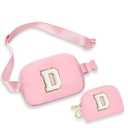 YOOLIFE Gifts for Girls Teen Kids - Birthday Gifts for 3 4 5 6 7 8 9 10 11 12 13 Year Old Girls, Initial Fanny Pack Belt Bag Purse for Girls Teen Daughter Sister, Pink D