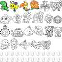 WILLBOND 24 Pieces Sun Catchers Craft Assorted Sun Catcher Kits for Art Window SunCatchers with 24 Pieces Suction Cups for Painting Crafts Christmas Home Decor Supplies