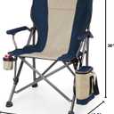 PICNIC TIME Outlander XL Heavy Duty Folding Camping Chair with Insulated Cooler, Oversized Portable Lawn, Beach & Camp Chair with Cup Holder, Storage Pocket, Carry Bag, 400 lb Capacity (Navy Blue)