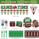 173PCS Football Party Supplies Kit for 24 Guests - Football Birthday Supplies with Paper Plate Napkin Big Cup Cutlery Banners Touchdown Tablecloth Tailgate Party Decorations(A)