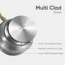 CAROTE 10" Stainless Steel Frying Pan with Lid - Non-Toxic Saute Pan, Omelet Pan - Fast & Even Heat - Induction, Ceramic, Gas Cooktops Compatible