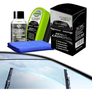Cleaner, Clearvision Windshield Cleaner, Automotive Oil Film Cleaning Brush, Car Glass Oil Film Cleaner for All Vehicles, Improves Clarity and Visibility (1, Set-1)