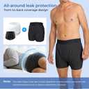 Carer Adult Diaper Covers Noiseless,Adjustable Leg Buckles,Unisex,2 Pcs,L | Black,Reusable Waterproof Incontinence Underwear, Widened Waistband Design Protection for Long-Term Care & Daily Use, L