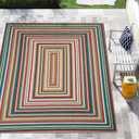Multicolor Washable Outdoor Rug 8' x 10', Colorful, Stain Resistant, Easy Clean, Waterproof, Durable Area Rug for Outdoor Patio, Deck, Porch, Entryway, Foyer