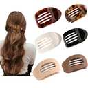 6PCS Flat Hair Clips for Women, French Design Flat Hair Claws, Secure Hold Inner Teeth Hair Claw Clips, Strong Hold No Slip Hair Barrettes For Lying Down Holiday Christmas Gifts