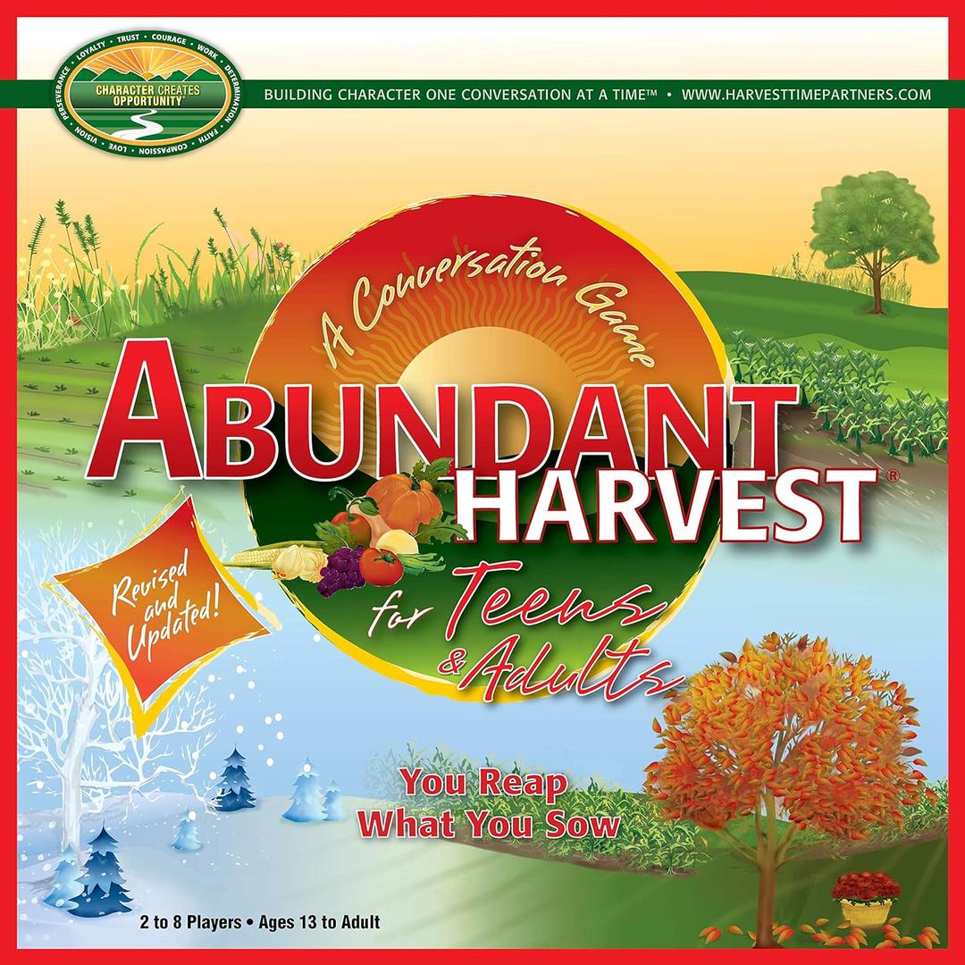 Abundant Harvest Board Game for Teens & Adults  Fun Social & Communication Skills Games for Family Night, Therapy, School & Couples - Character Building & Deep Conversation, 2-8 Players, Ages 13+