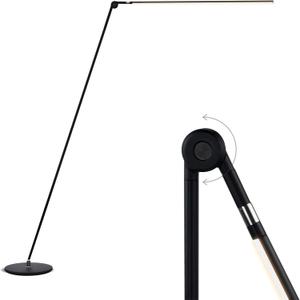 Brightech Libra LED Floor Lamp - Contemporary Minimalist Standing Lamp - Floor Reading Lamp for Over Chair - Adjustable Pivoting LED Head with Built-in Dimmer and Color Changing LED - Black