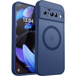 CANSHN Magnetic for Google Pixel 10 Case(6.3 Inch), Upgraded [Full Camera Protection] [Compatible with Magsafe] [Translucent Matte] Shockproof Protective Phone Cover, Deep Blue
