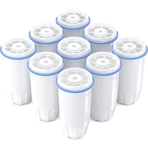 Upgraded Water Filter Replacement Fit for Zero Pitcher and Dispenser ZR-001 ZR-004 ZP-006 ZR-017, Five-Stage Filter System, Effectively Reducing Lead, Chromium, and Contaminants, 9 Packs, By BOGDA