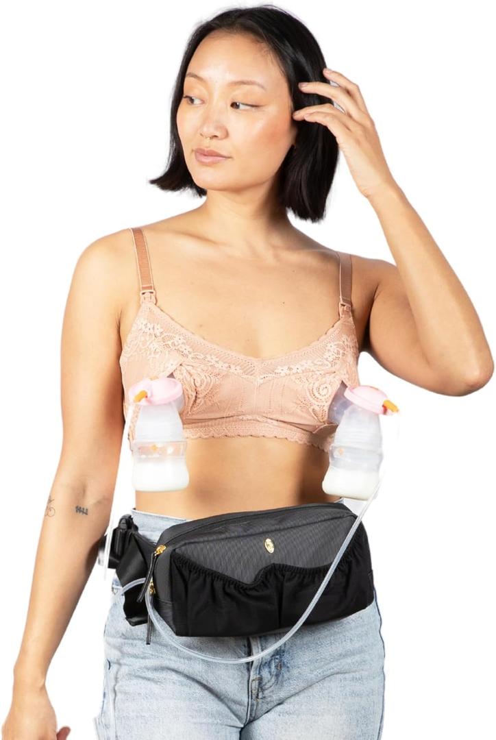 Pump Bag - Wearable and Portable Breast Pump Storage, Travel & Carrying Case - Fits All Small Pumps: Baby Buddha, Spectra Compact, Elvie Stride - Pump-A-Porter Mini