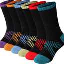 WEVIAS Kids Merino Wool Hiking Socks Boys Thermal Winter Cozy Boot Warm Cushion Socks 6 Pairs (8-12 Years)