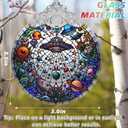 Stained Glass UFO and Alien Christmas Ornament - Holiday Home Decor - Tree Decoration - Gift Exchange Idea