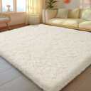 Mugorn 5x7 Rugs for Living Room, Large Fluffy Cream White Area Rugs for Bedroom, Soft Carpet Shag Kids Rug with 4 Non-Slip Rug Pads (5ft x 7ft, Cream White)