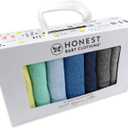 HonestBaby 10-Pack Terry Wash Cloths in Gift Box 100% Organic Cotton for Infant Baby Boys, Girls, 10-Pack Rainbow Blues, One Size