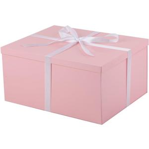 UoeRing 1Pcs Pink Extra Large gift box with lids 16.5138 Inches gift boxes for presents,Birthday Box (include Ribbon, Paper Shred Filler Gift Card & Envelopes)