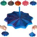 Colorful 3D Printed Expanded Sensory Fidget Star with Handles Fractal Fidget Hexagon Whirling Spiral Star Shaped Stress Relief (Red Blue)