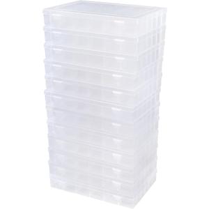 12 Pack 36 Grids Bead Organizers Plastic Organizer Box with Dividers 3600 Tackle Boxes Organizer Clear Box Organizers Compartment Storage Container