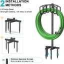 Keten Garden Hose Holder, Detachable Metal Water Hose Holder Stand, Heavy Duty Freestanding Garden Hose Reel Rack and Hose Storage Organizer for Outside Yard