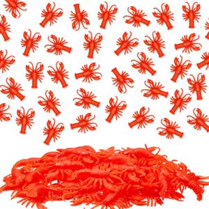 Lewtemi 50 Pcs Mini Fake Crawfish Toy Decorations Red Soft TPR Rubber Lobster Models Decor for Early Education Teaching Aids, Food Models, Pendants, Party Shooting Props