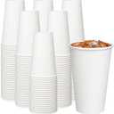 ECOEXTRA Coffee Cups 16 oz 200 Pack, Disposable Paper Cups for Hot Beverage Drinking, White Hot Cups Suitable for Party, Picnic, Travel, and Events