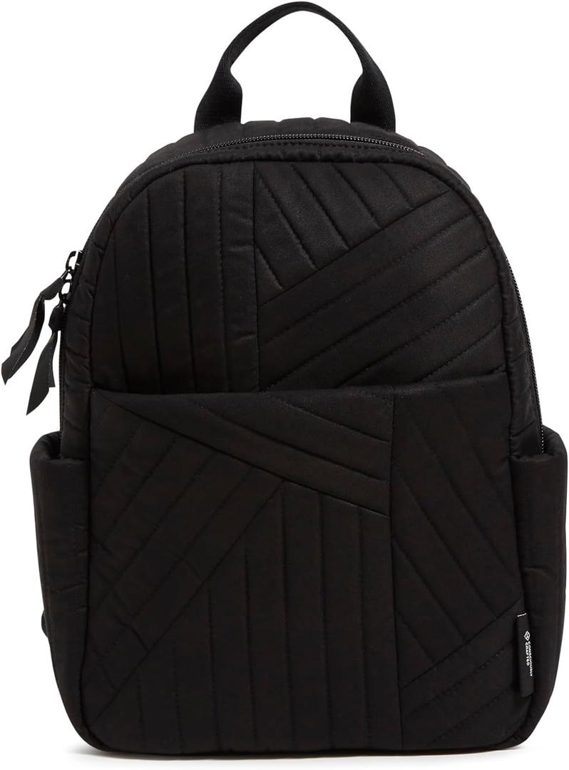 Vera Bradley Women's Cotton Small Backpack, True Black, One Size