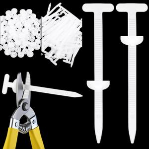 100 Pcs Zip Tie Clip Automotive Zipper Clips Nylon Universal Cable Tie Buckle with Scissors, Heavy Duty Self-locking Zip Plastic Cable Ties with Pin Button Design for Car Daily Auto Fixing