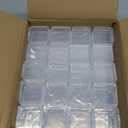 LJY 100 Pieces Square Mini Clear Plastic Storage Containers Box Case with Lids for Small Items and Other Craft Projects (1.77x1.77x0.8 inch, Transparent)
