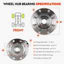 Front Wheel Hub Bearing Assembly Fit for Chevy Silverado Suburban Avalanche Silverado 1500 2500 3500 for GMC Sierra Yukon Hummer H2 99-07 4WD 8Lugs w/ABS Replaces 515058 2pcs