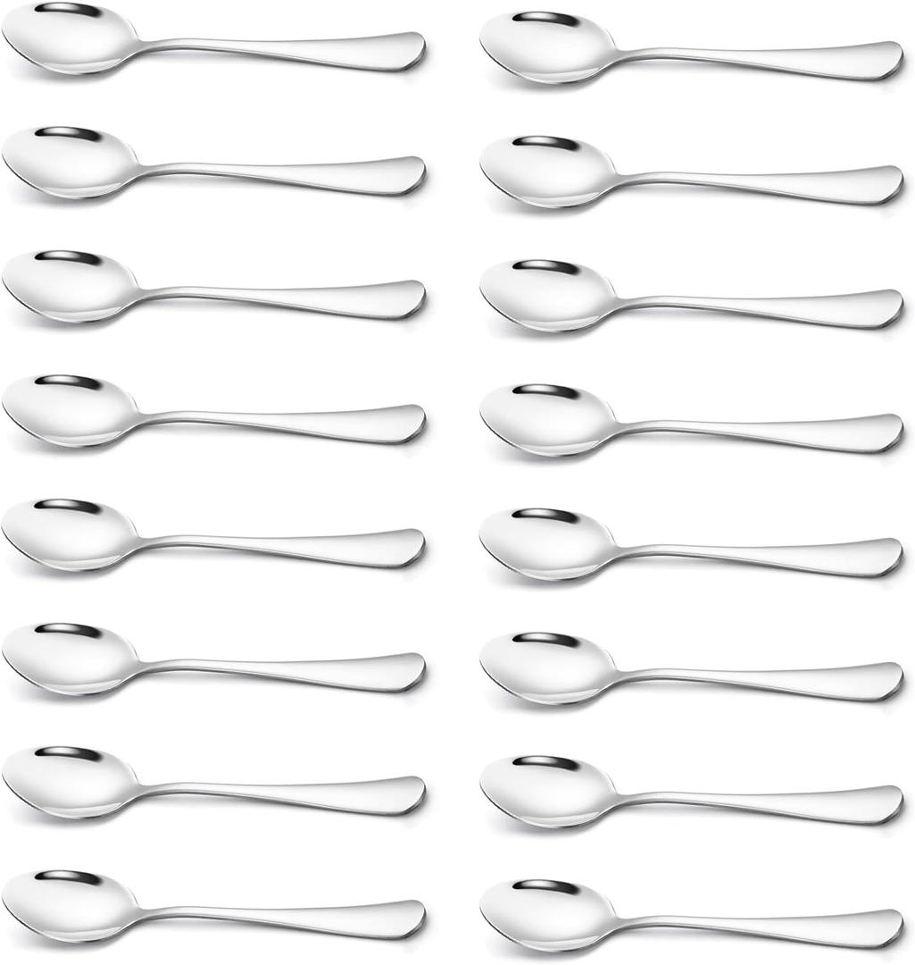 Briout Teaspoons, 24 Piece Spoons Silverware, 6.7 Inches Premium Food Grade Stainless Steel Tea Spoons, Kitchen Dessert Spoons Set, Mirror Finish Dishwasher Safe Briout Teaspoons, 24 Piece Spoons Silverware, 6.7 Inches Premium Food Grade Stainless Steel Tea Spoons, Kitchen Dessert Spoons Set, Mirror Finish Dishwasher Safe