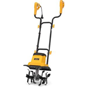 8.5AMP 12Inch Corded Tiller Cultivator 8-inch Depth Rototillers for Gardening, 360RPM Electric Garden Tiller with LT-201D Socket