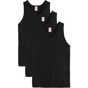 Hanes Mens Essentials Tank Top Pack, Midweight Cotton Tanks, Sleeveless Shirts, 3-Pack (X-Large, Black)