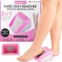 Wonex U.S. Patented 3-in-1 Foot Scrubber  No-Bend Callus Remover, Nano Glass Buffer & Polisher for Smooth Feet  Ideal for Senior Aids, Pregnancy Must-Haves, Back & Knee Surgery Recovery Gift (Pink)