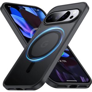 [NO.1 Magnetic for Google Pixel 10 Pro XL Case with MagSafe [Military Shockproof][Translucent Matte][Anti-Fingerprint] Soft Silicone Bumper for Google Pixel 10 Pro XL Phone Case Slim,Black
