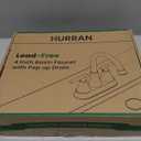 Bathroom Faucets for Sink 3 Hole, Hurran 4 inch Matte Black with Pop-up Drain and 2 Supply Hoses, Stainless Steel Lead-Free 2-Handle Centerset Faucet for Sink Vanity