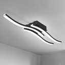 EDISLIVE Modern Dimmable LED Ceiling Light Curved 3 Light 22.5 in Minimalist Flush Mount Ceiling Light Fixture Lamp for Bedroom Foyer Kitchen 6000K 18W Black, 6000K-Cool