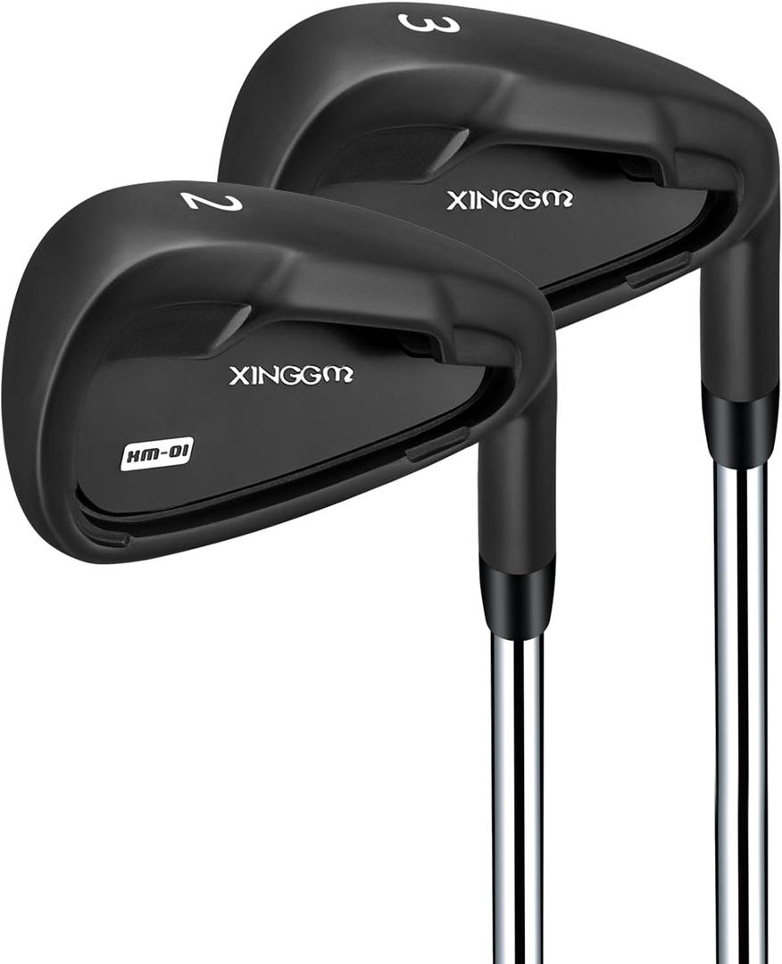 XM-01 Golf Irons Set - Premium Men Golf Club Iron with Steel Shaft for Right Hand Golfers Stiff Flex (#2, 3 Set (2 pcs), Right)
