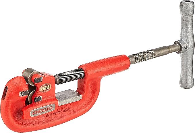 RIDGID 32820 Model 2-A Heavy-Duty Steel Pipe Cutter with Extra-Long Shank, 1/8" to 2" Metal Pipe Cutter