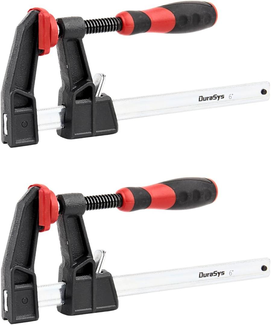 F Clamps for Woodworking, 2 Pcs 6" Steel Bar Clamp, 2.5" Throat Medium Duty 700 lbs Quick Release Carpenter Tools Versatile DIY Metalworking Craft