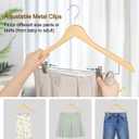 TOPIA HANGER Wooden Suit Hangers with Adjustable Metal Clips (20 Pack), Solid Smooth Wood Clothes Hangers, 360 Swivel Hook, Premium Pants Hangers for Clothes Coat, Jeans, Blouse-Natural, CT28N20