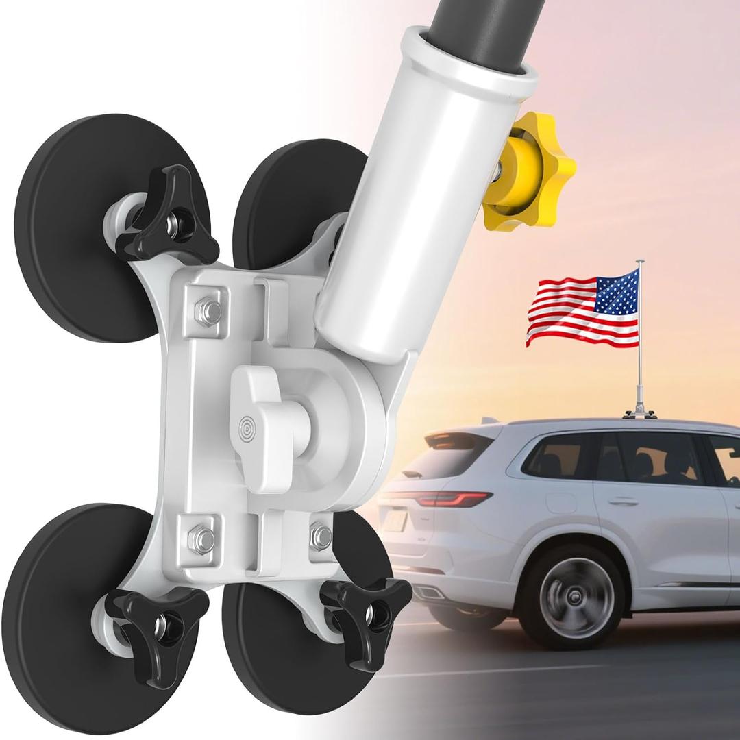 Magnetic Flag Pole Holder for 5th Wheel RV Hitch, Adjustable-Angle Car Flag Pole Mount ,No Drill Flag Pole Mount for Camper, Rv, Trailer, Truck, Van, Pack of 2