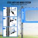 Professional Heavy Duty Volleyball Net Set for Backyard & Beach, Outdoor Net System with Steel Anti-Sag Winch, 32FT Reinforced Net, Height Adjustable Rust-Resistant Aluminum Poles, Portable Carry Bag