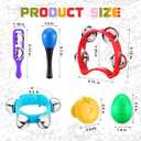 Silipull 72 Pcs Shaker Musical Instruments Set for Kids Early Music Learning Toy Bulk Egg Shaker Wrist Hand Band Bells Maracas Percussion Tambourine Cymbals Plastic Castanets for Preschool