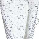 Baby Lounger | Organic Cotton Infant Lounger | Reversible, Adjustable & Portable Floor Lounger |Supervised Use | Soft, Breathable, Washable Cover - Star Collection (Gray) (Grey)