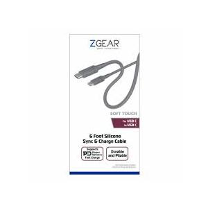 ZGEAR Fast Charge Car Charger - 17 Watt - 6 Foot and ZGEAR 6FT Silicone USB-C to 8-pin Cable - Gray