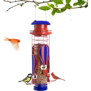 Beserie Solar Metal Bird Feeder for Outdoors Hanging Squirrel Proof Wild Bird Feeders, Durable & Chew-Proof Cardinals Feeders, Gifts for Bird Lovers, Garden Decoration