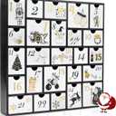 SUNGIFT Wooden Advent Calendar - Reusable Advent Calendars Ultimate Christmas Collection with Trees, Snowmen, Reindeer & More on 25 Fillable Drawers