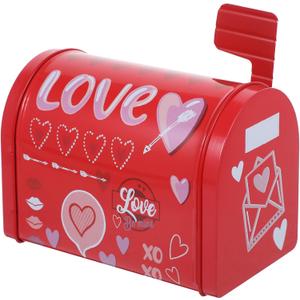 Kichvoe Tinplate Cookie Jar Container With Lid - Mailbox Shaped Candy and Sugar Storage Tin Case - Mother's Day Wedding Snack Containers for Cookies, Treats, and Party Favors