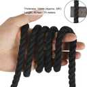 Tenn Well Black Macrame Cord 10mm, 50 Feet 3Ply Twisted Thick Cotton Rope for Crafts, Wall Hangings, Plant Hangers, Knotting, Halloween Decor